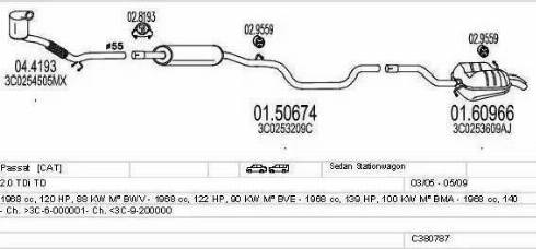 MTS C380787010828 - Система выпуска ОГ autosila-amz.com