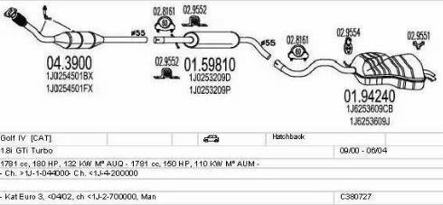 MTS C380727007619 - Система выпуска ОГ autosila-amz.com