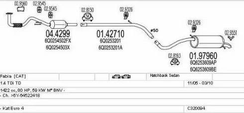 MTS C320094010761 - Система выпуска ОГ autosila-amz.com