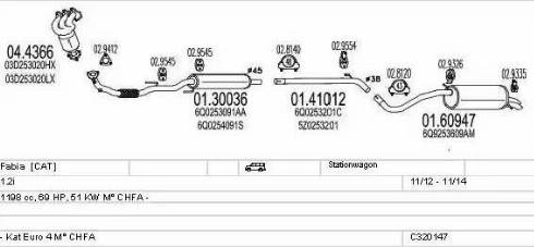 MTS C320147028366 - Система выпуска ОГ autosila-amz.com