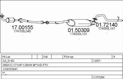 MTS C370294030321 - Система выпуска ОГ autosila-amz.com