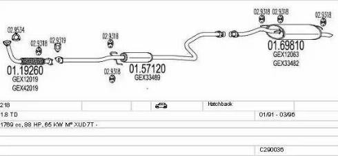 MTS C290036003477 - Система выпуска ОГ autosila-amz.com