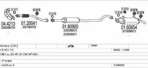 MTS C240025004493 - Система выпуска ОГ autosila-amz.com