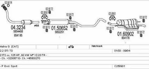 MTS C250931010506 - Система выпуска ОГ autosila-amz.com