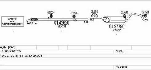 MTS C250650007811 - Система выпуска ОГ autosila-amz.com