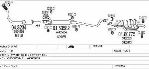 MTS C250154005273 - Система выпуска ОГ autosila-amz.com