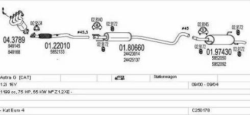 MTS C250178005298 - Система выпуска ОГ autosila-amz.com