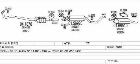 MTS C250296005431 - Система выпуска ОГ autosila-amz.com