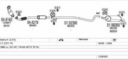 MTS C250205005326 - Система выпуска ОГ autosila-amz.com