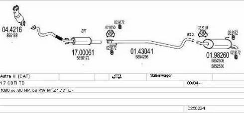 MTS C250224005353 - Система выпуска ОГ autosila-amz.com