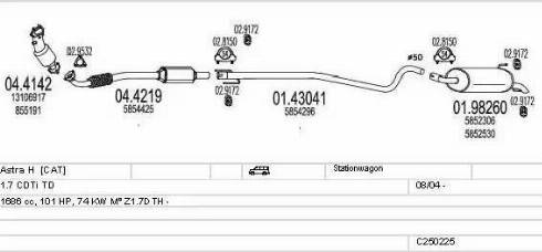 MTS C250225005354 - Система выпуска ОГ autosila-amz.com