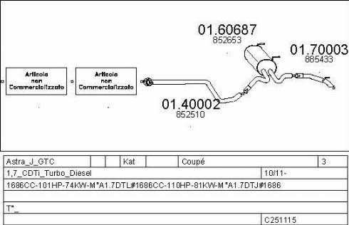 MTS C251115027705 - Система выпуска ОГ autosila-amz.com