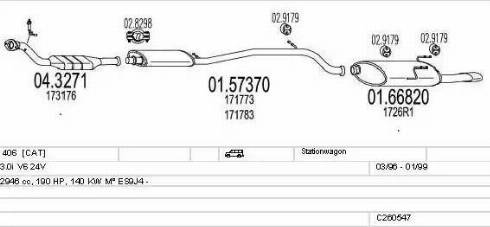 MTS C260547009621 - Система выпуска ОГ autosila-amz.com