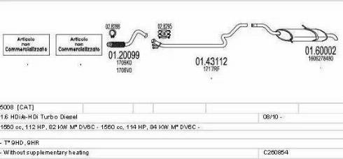 MTS C260854027908 - Система выпуска ОГ autosila-amz.com