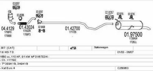 MTS C260863029905 - Система выпуска ОГ autosila-amz.com