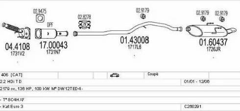 MTS C260291006199 - Система выпуска ОГ autosila-amz.com