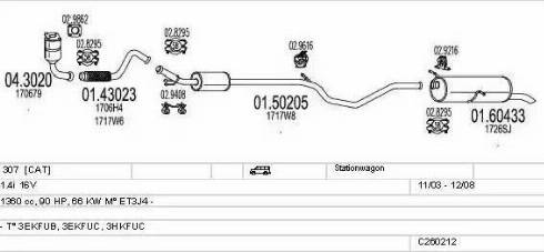 MTS C260212006111 - Система выпуска ОГ autosila-amz.com