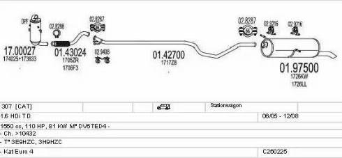 MTS C260225006124 - Система выпуска ОГ autosila-amz.com