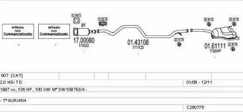 MTS C260775016390 - Система выпуска ОГ autosila-amz.com