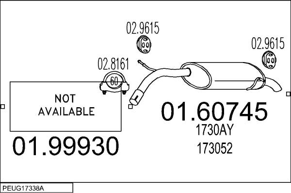 MTS PEUG17338A000731 - Система выпуска ОГ autosila-amz.com