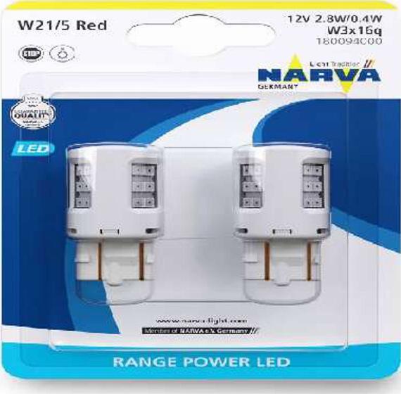 Narva 18009 - Снят с производства Комплект светодиодных ламп W21/5 LED R 6000K BAU15s 2,7W B2 autosila-amz.com