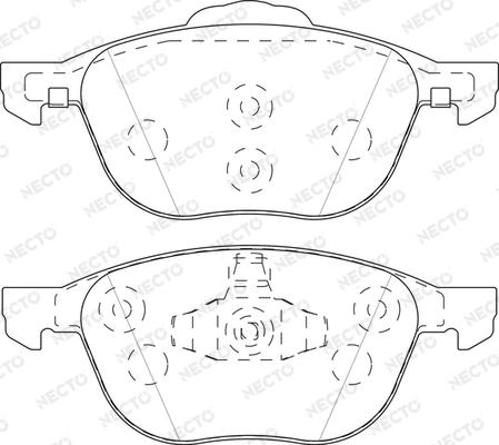 Necto FD7490A - Тормозные колодки, дисковые, комплект autosila-amz.com