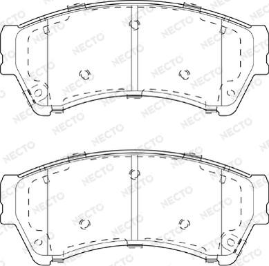 Necto FD7417A - Тормозные колодки, дисковые, комплект autosila-amz.com