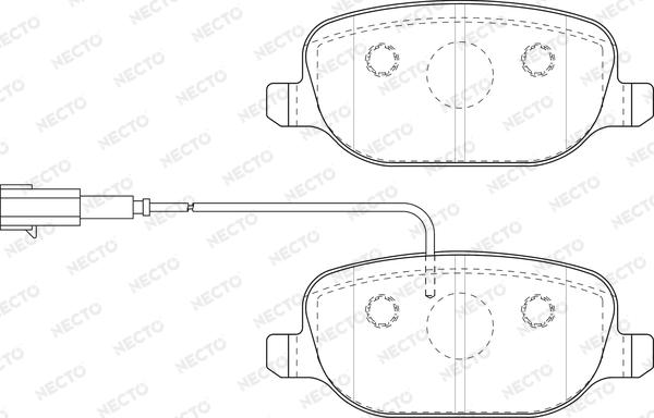 Necto FD7502A - Тормозные колодки, дисковые, комплект autosila-amz.com