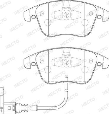 Necto FD7349A - Тормозные колодки, дисковые, комплект autosila-amz.com