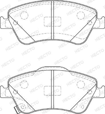 Necto FD7342A - Тормозные колодки, дисковые, комплект autosila-amz.com