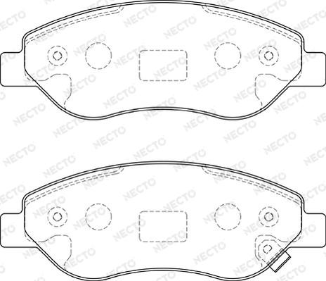 Necto FD7264A - Тормозные колодки, дисковые, комплект autosila-amz.com