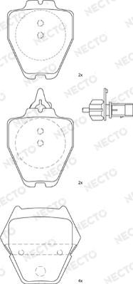 Necto FD7284A - Тормозные колодки, дисковые, комплект autosila-amz.com