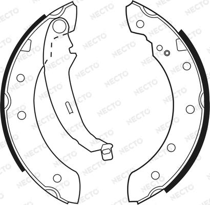 Necto N1516 - Комплект тормозных колодок, барабанные autosila-amz.com