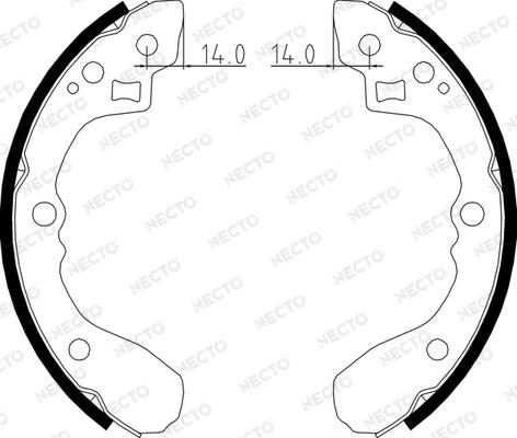 Necto N1682 - Комплект тормозных колодок, барабанные autosila-amz.com