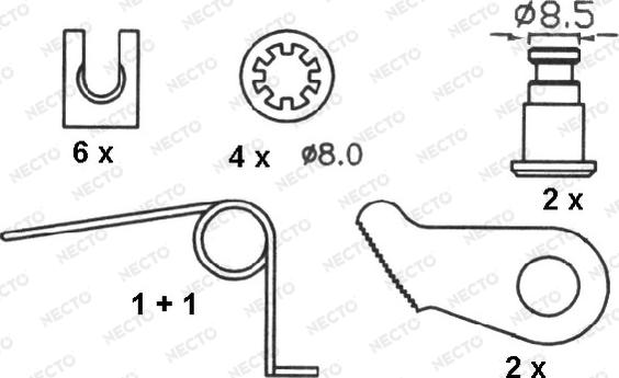 Necto N1043 - Комплект тормозных колодок, барабанные autosila-amz.com