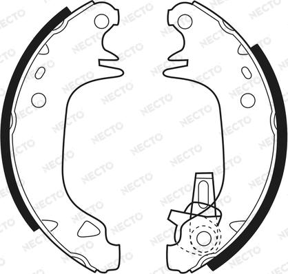 Necto N1169 - Комплект тормозных колодок, барабанные autosila-amz.com