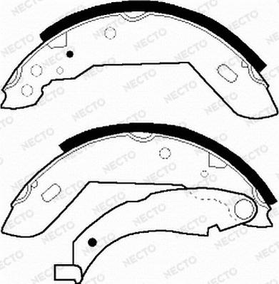Necto N1173 - Комплект тормозных колодок, барабанные autosila-amz.com