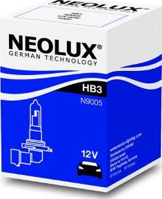 NEOLUX® N9005 - Лампа галогеновая HB3 60W, 12V, P20d- стандартная лампа головного света HB3 autosila-amz.com