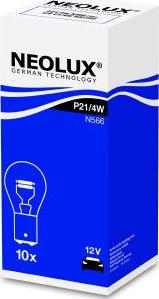 NEOLUX® N566 - Лампа накаливания 10шт в упаковке P21/4W 12V 21/4W BAZ15d Standart (стандартные характеристики) autosila-amz.com