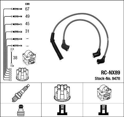 NGK 9478 - Комплект проводов зажигания autosila-amz.com