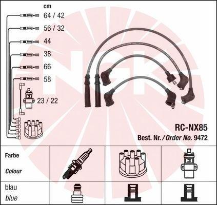 NGK 9472 - Комплект проводов зажигания autosila-amz.com