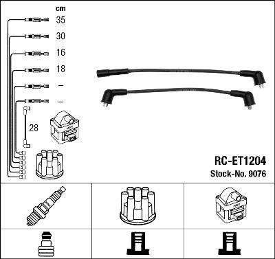 NGK 9076 - Комплект проводов зажигания autosila-amz.com