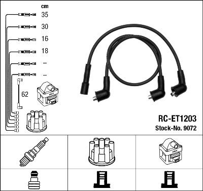 NGK 9072 - Комплект проводов зажигания autosila-amz.com