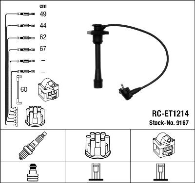 NGK 9167 - Комплект проводов зажигания autosila-amz.com