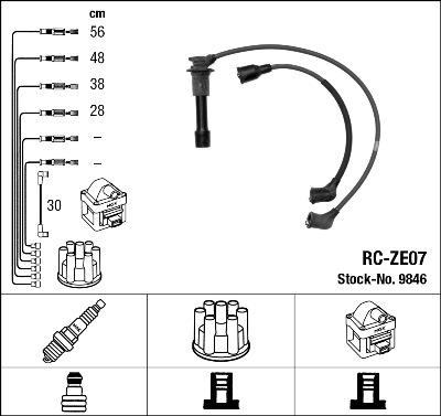 NGK 9846 - Комплект проводов зажигания autosila-amz.com