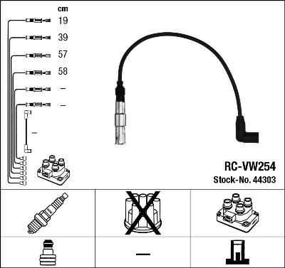 NGK 44303 - Комплект проводов зажигания autosila-amz.com