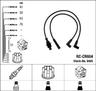 NGK 8485 - Комплект проводов зажигания autosila-amz.com