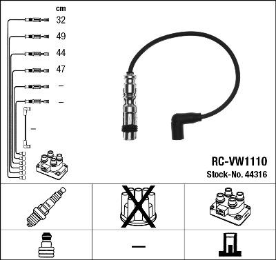 NGK 44316 - Комплект проводов зажигания autosila-amz.com