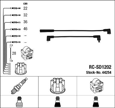 NGK 44254 - Комплект проводов зажигания autosila-amz.com