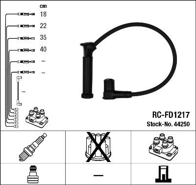 NGK 44250 - Комплект проводов зажигания autosila-amz.com